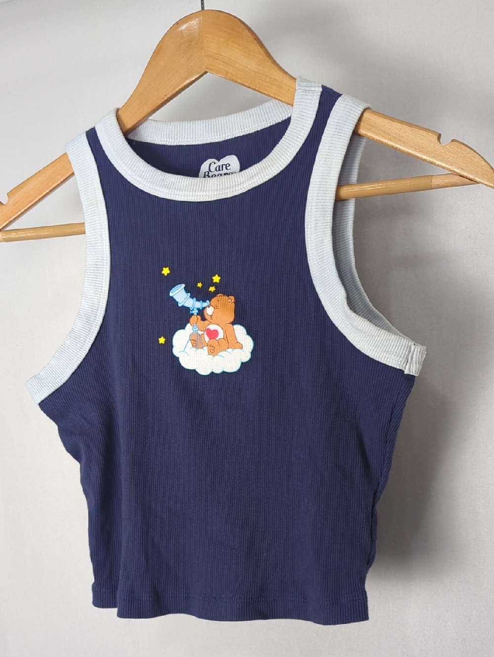 CARE BEARS Juniors Navy Blue Tank Top Tenderheart Bear